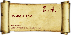 Donka Alex névjegykártya