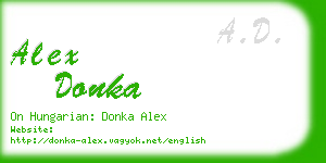 alex donka business card